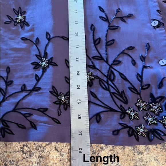 Vintage Saks Fifth Avenue Folio Collection Purple Embellished Blouse XL - Picture 10 of 16